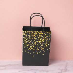 🖤 Papieren Tasjes Zwart met Hartjes 5 stuks