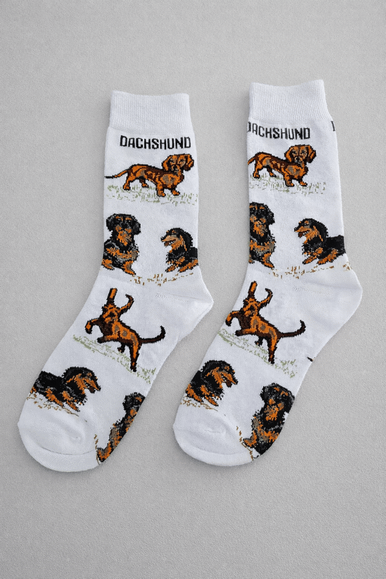 Sokken “Dachshund” Wit
