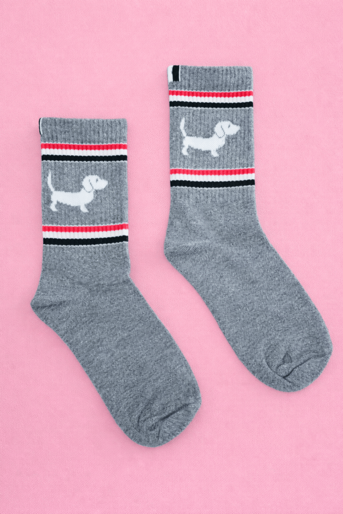 Sokken Teckel Streep Grijs