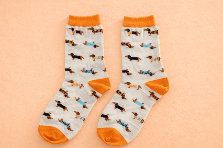 Sokken Teckel Wit Oranje