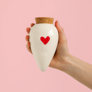 Bewaterings Olla – Wit met Rood Hartje ❤️