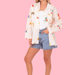 Blouse Off White met Print✨