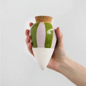Bewaterings Olla – Groen met Lila Gestreept 🌿