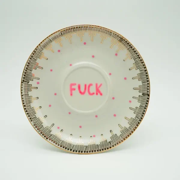 Wandbordje Fuck, vintage