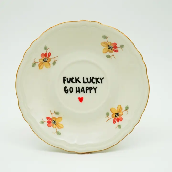 vintage wandbordje Fuck Lucky