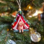 Teckel in Tent kersthanger