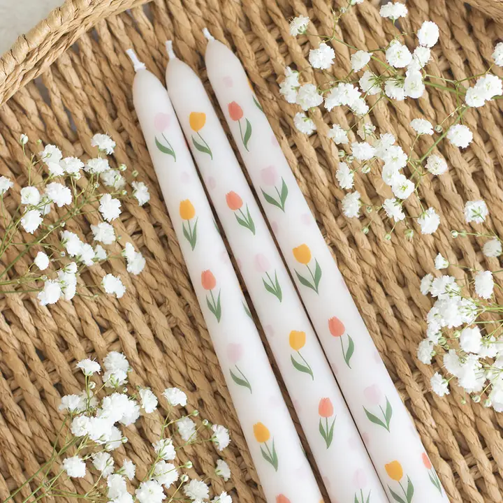 Kaarsen met Tulpen Print