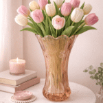 Glazen Vaas met Tulpen Patroon