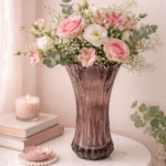 Glazen Vaas met Tulpen Patroon – Donker –