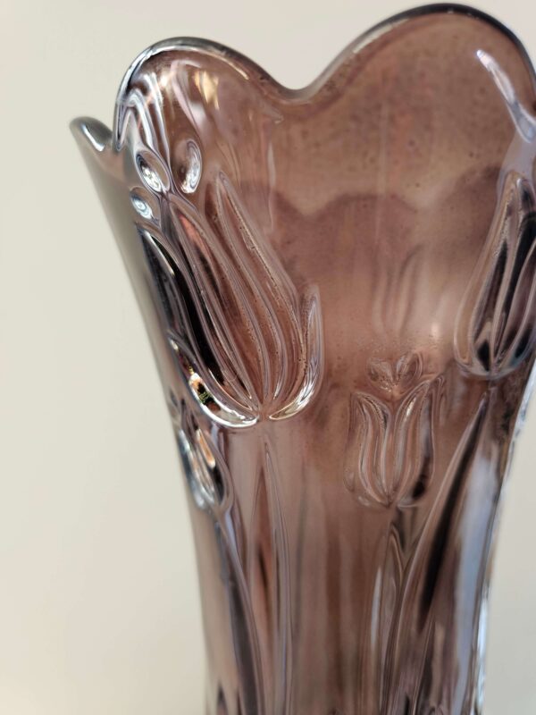 Glazen Vaas met Tulpen Patroon – Donker –