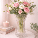 Glazen Vaas met Tulpen Patroon – Helder –