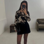 Body van tule met bloemenmotief