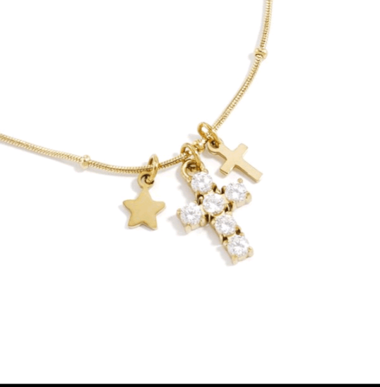 Ketting met Kruis & Ster Charms