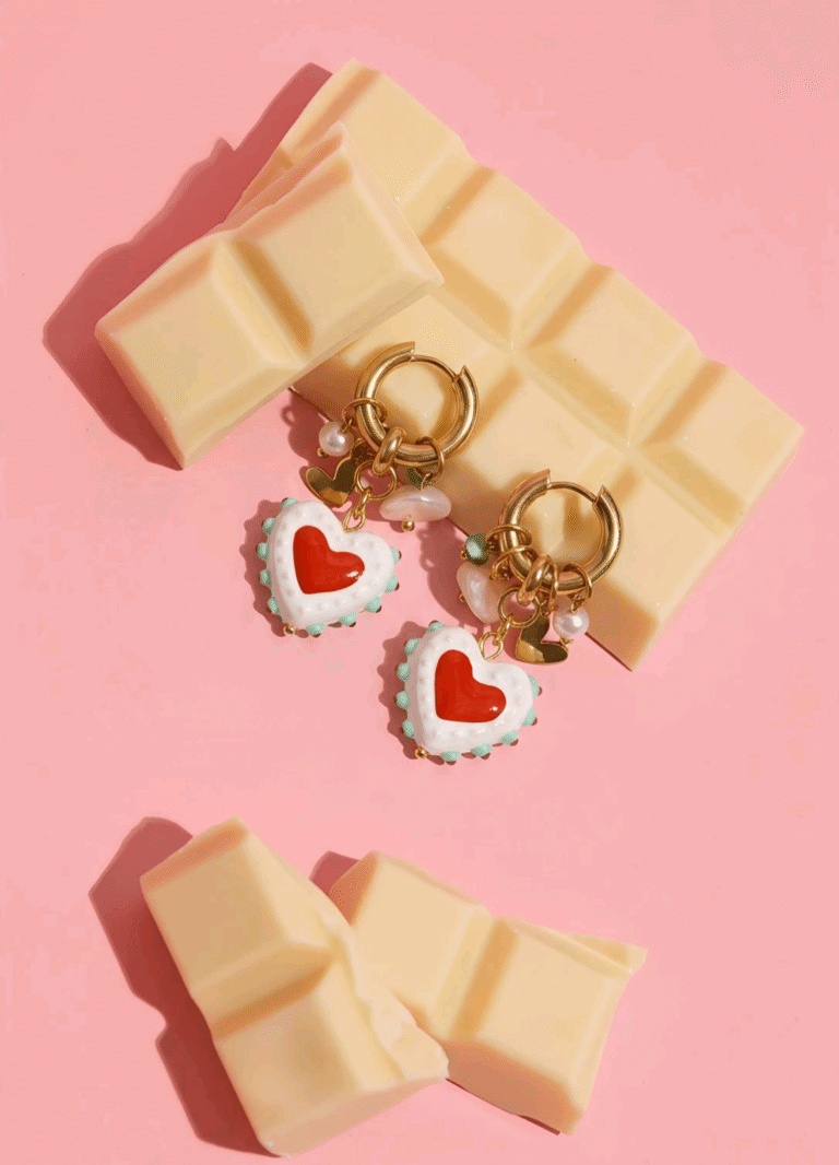 Oorbellen met Hartjes, Kralen & Parel Bedels