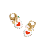 Oorbellen met Hartjes, Kralen & Parel Bedels