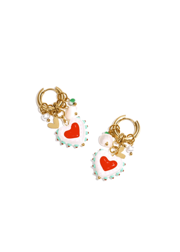 Oorbellen met Hartjes, Kralen & Parel Bedels
