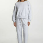 Sweater Love Peace Repeat – Grijs/Koraal