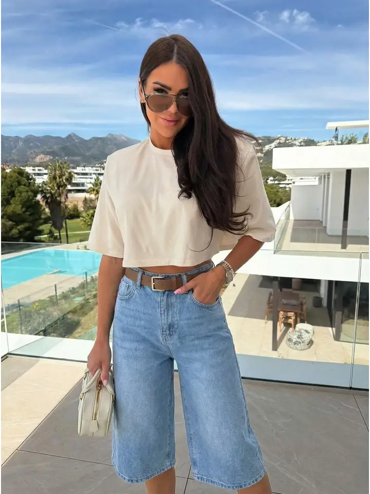 Denim Bermuda – High Waist