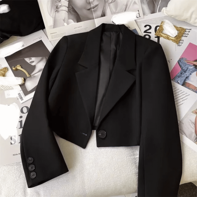 Cropped Blazer – Zwart