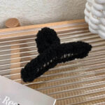 Haarclip Teddy – Fluffy – Zwart