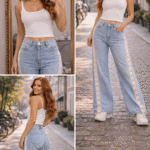 Wide Leg Jeans met Kant