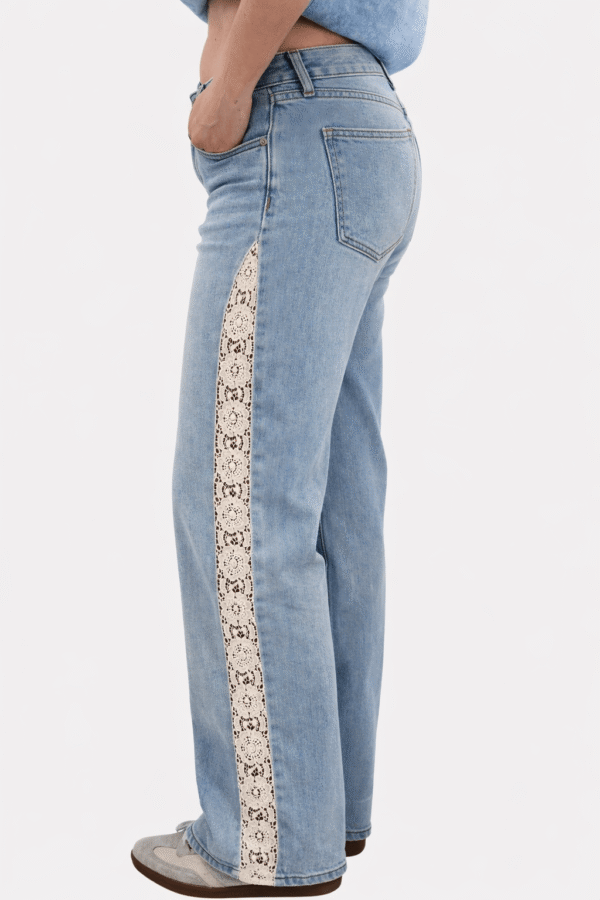 Wide Leg Jeans met Kant