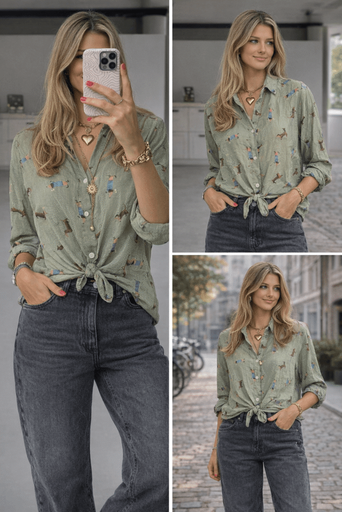 Teckel Blouse Groen