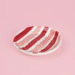 Rasp Schaaltje Keramisch Rood Roze Streep