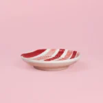 Rasp Schaaltje Keramisch Rood Roze Streep