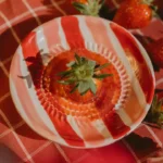 Rasp Schaaltje Keramisch Rood Roze Streep