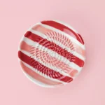 Rasp Schaaltje Keramisch Rood Roze Streep
