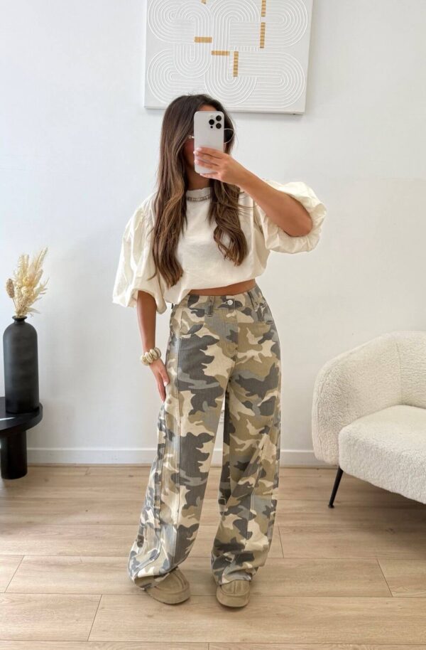 Camo Wide Leg Jeans