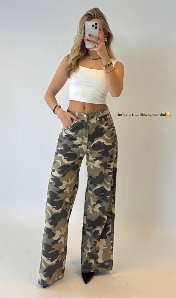 Camo Wide Leg Jeans