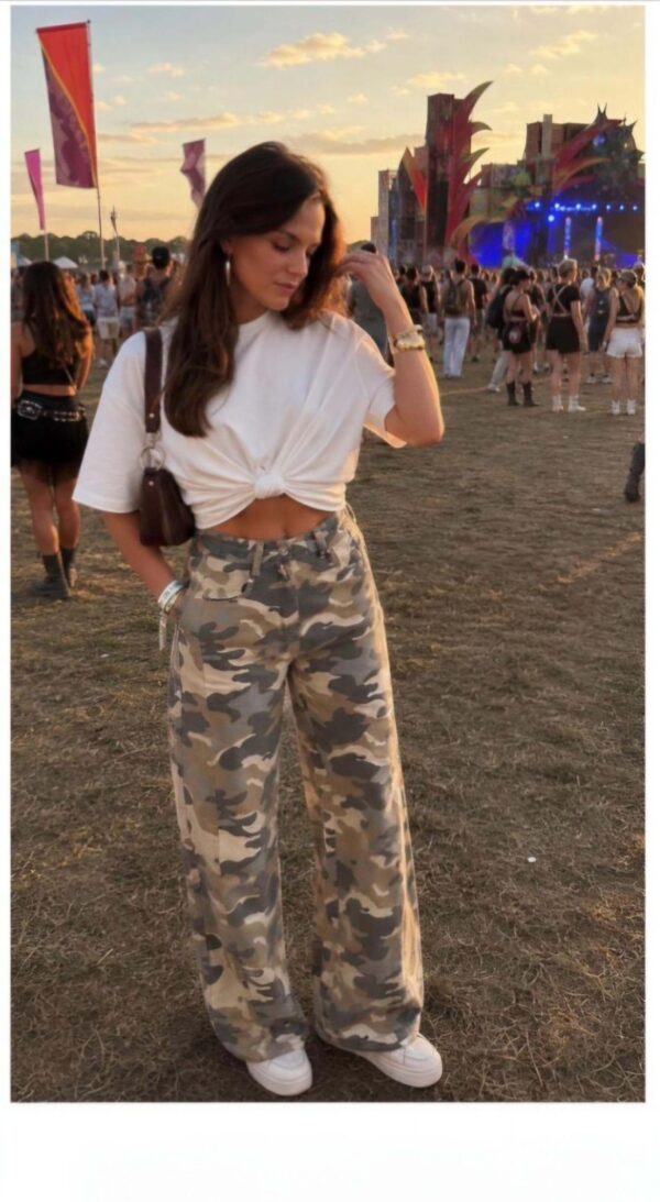 Camo Wide Leg Jeans