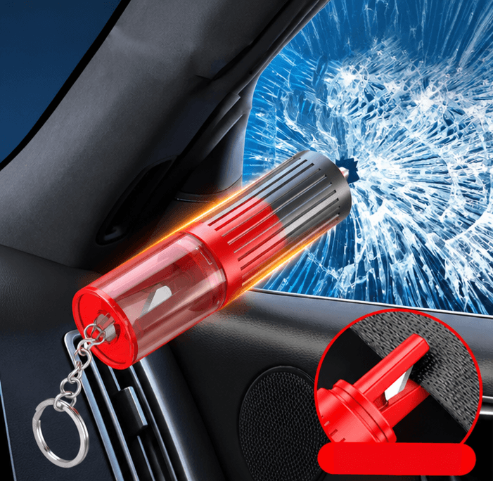 2-in-1 Noodhamer & Gordelsnijder – Sleutelhanger
